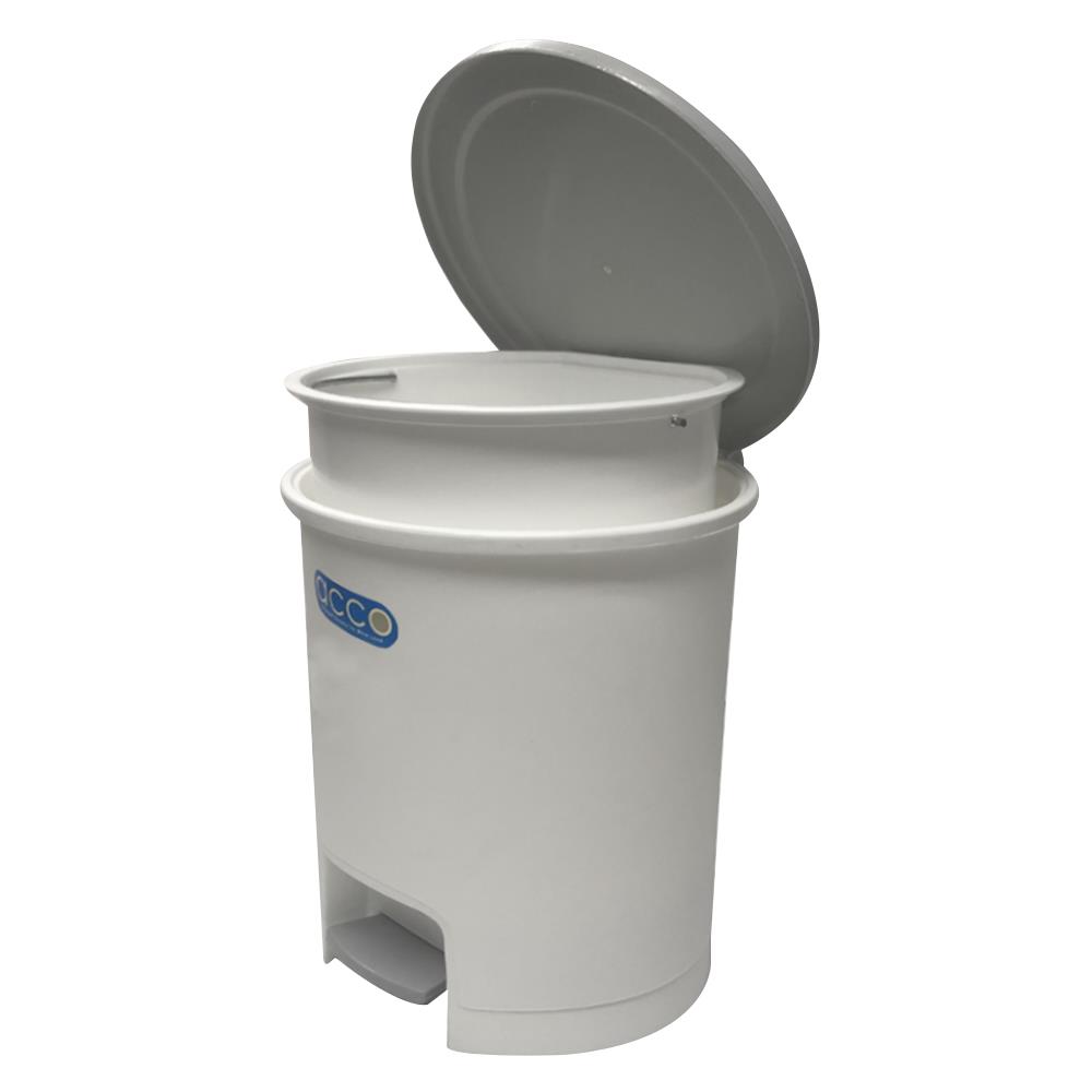 ถังขยะเหยียบกลม CLEAN G-663 ขนาด 10L  สีขาว/ฝาสีเทา