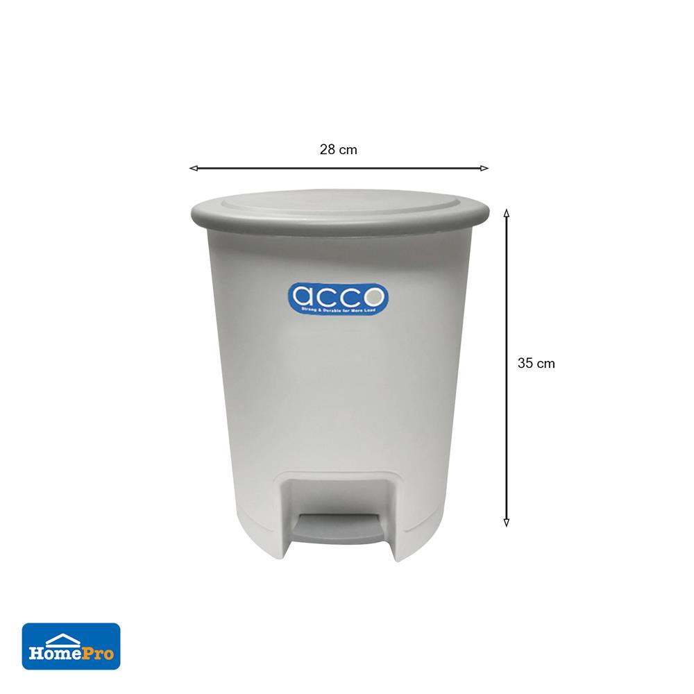 ถังขยะเหยียบกลม CLEAN G-663 ขนาด 10L  สีขาว/ฝาสีเทา