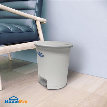 ถังขยะเหยียบกลม CLEAN G-663 ขนาด 10L  สีขาว/ฝาสีเทา_4