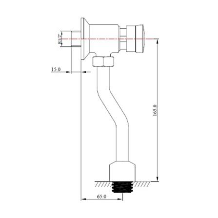ฟลัชวาล์วโถปัสสาวะชายท่อโค้ง HANG UF-48 S_1