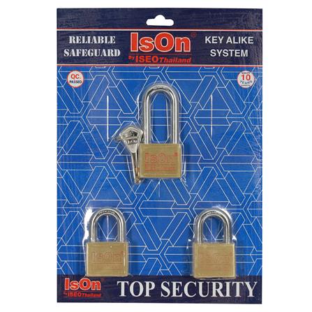 กุญแจคีย์อะไลก์ ISON KA.B-40/3 40 มม. สีทองเหลืองขัดเงา (3 ตัว/ชุด)_1