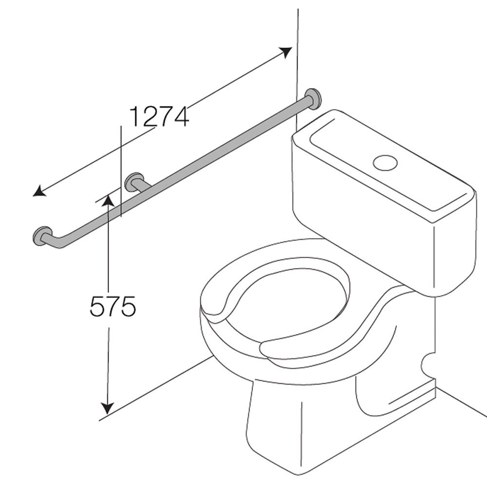 ราวมือจับกันลื่นข้างโถสุขภัณฑ์ WS HR-1103-2
