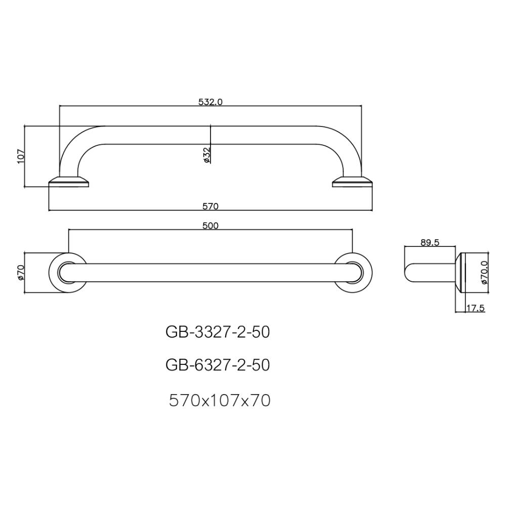 ราวมือจับกันลื่น WS GB-3327-2-50 50 ซม.