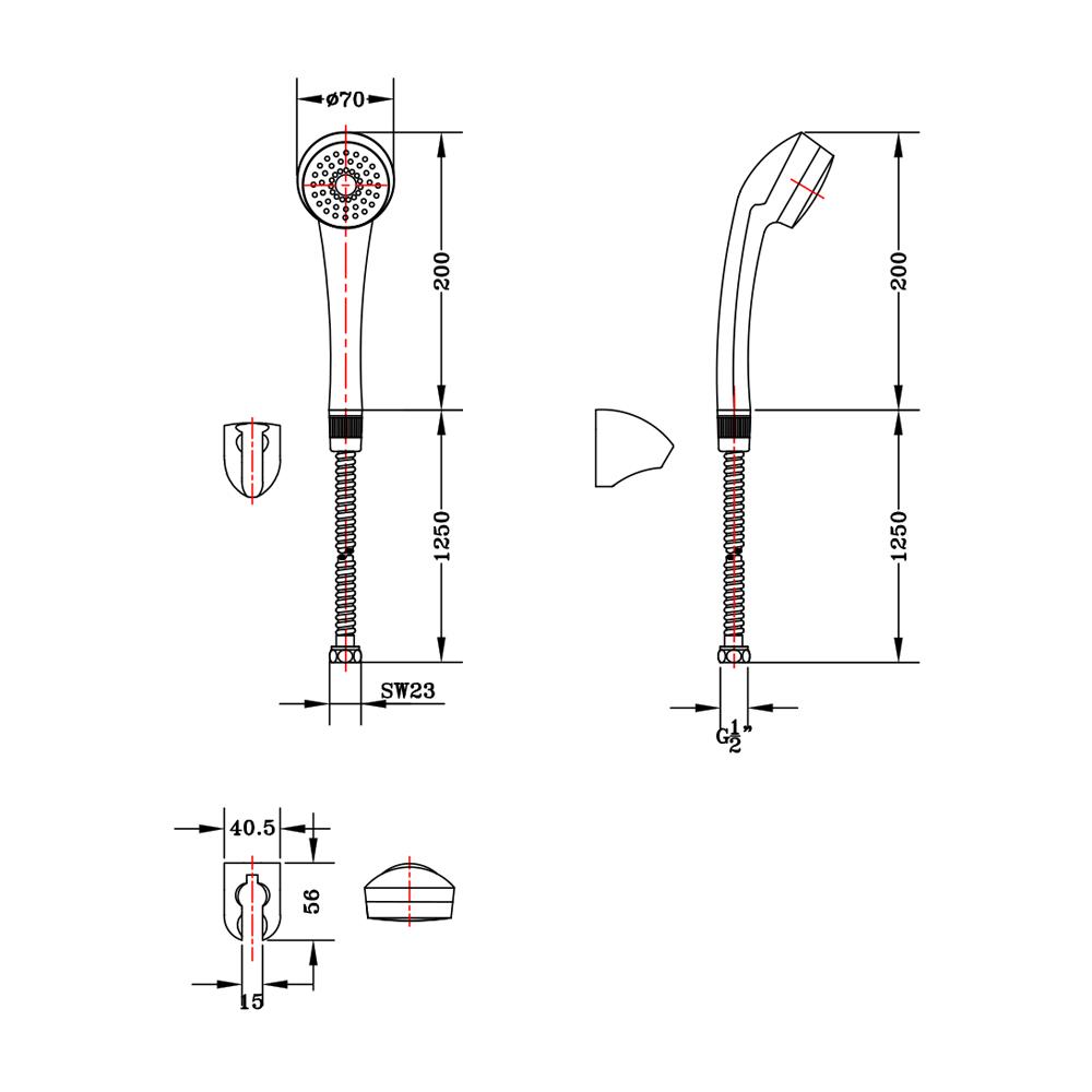 ชุดฝักบัวสายอ่อน 1 ระดับ KARAT FAUCET รุ่น BA03-50 สีขาว