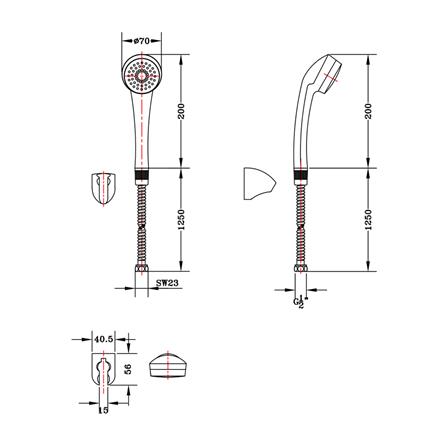 ชุดฝักบัวสายอ่อน 1 ระดับ KARAT FAUCET รุ่น BA03-50 สีขาว_1