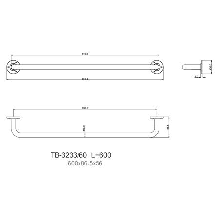 ราวแขวนผ้า TB-3233-60 สเตนเลส_2