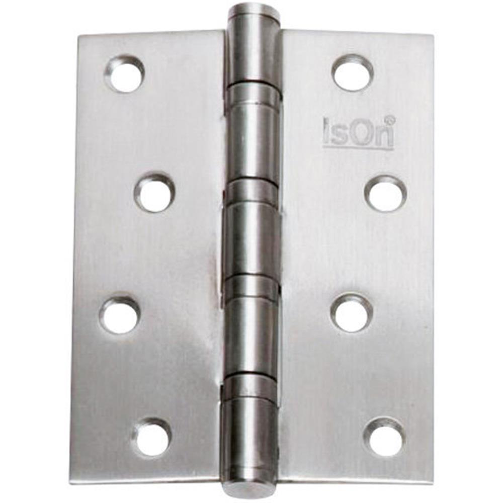บานพับ 4x3 นิ้ว x 2 มม. ISON 444413 สีสเตนเลส (แพ็ก 3 ชิ้น)