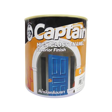 สีน้ำมันเคลือบเงา CAPTAIN #600 สีขาว เงา 1/4 แกลลอ...