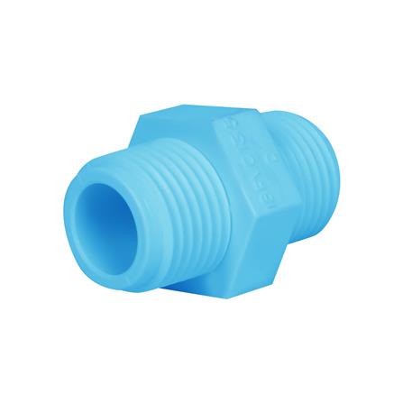 นิปเปิ้ล PVC เกลียวนอก ท่อน้ำไทย 1/2 นิ้ว สีฟ้า