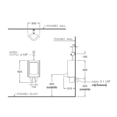 โถปัสสาวะชาย COTTO C313 สีขาว_1