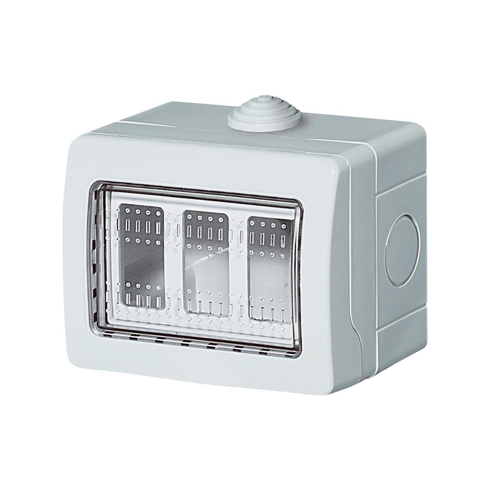 กล่องกันน้ำแบบลอย 3 ช่อง BTICINO 25503 สีเทา