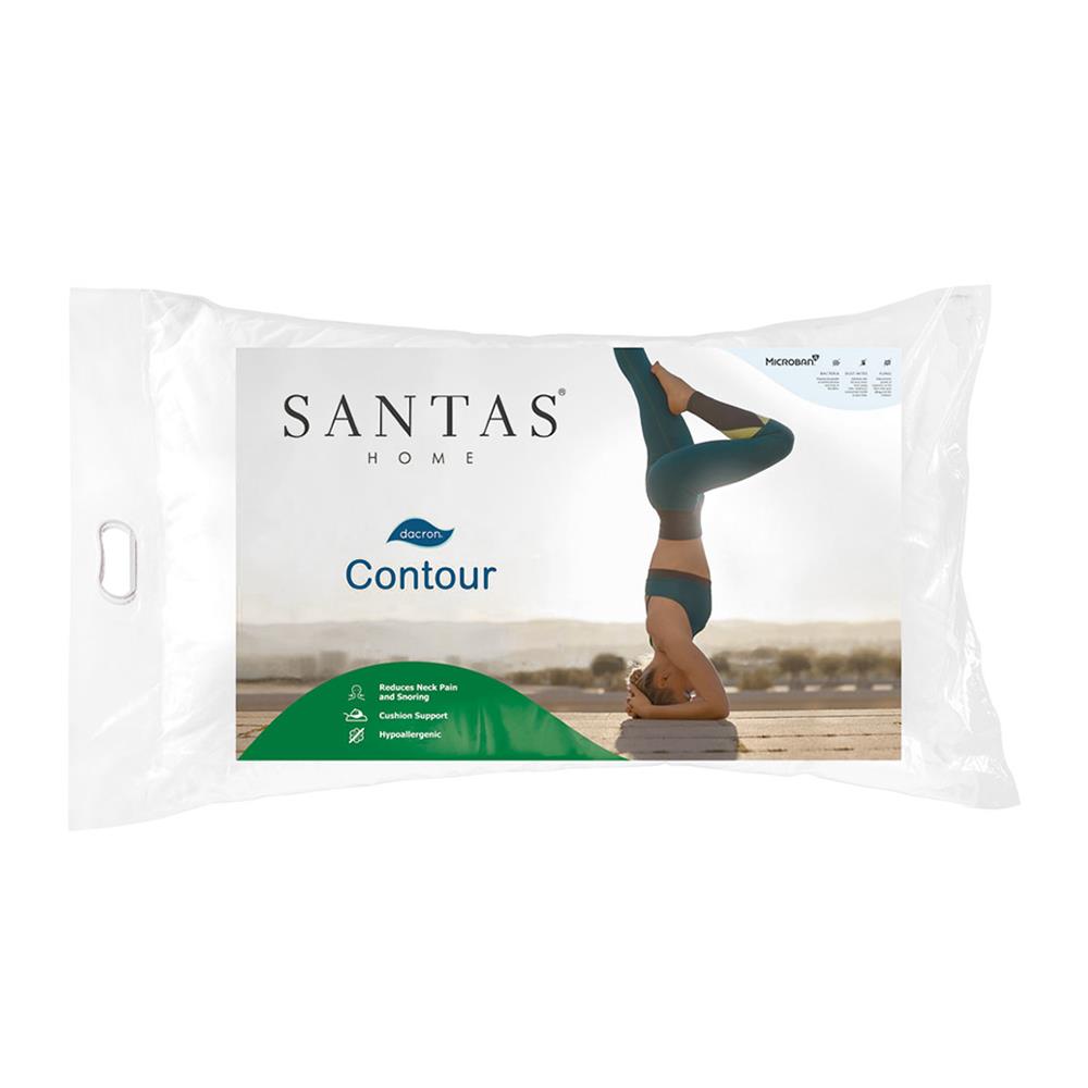 หมอนหนุน ใยสังเคราะห์ SANTAS COMFORT CONTOUR 19x29 นิ้ว สีขาว