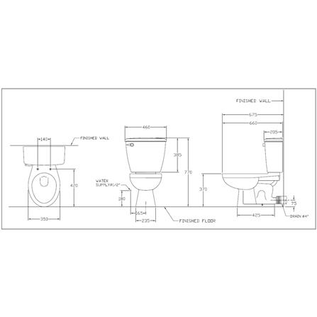 สุขภัณฑ์ 2 ชิ้น KARAT K12226X 6 ลิตร สีขาว_1