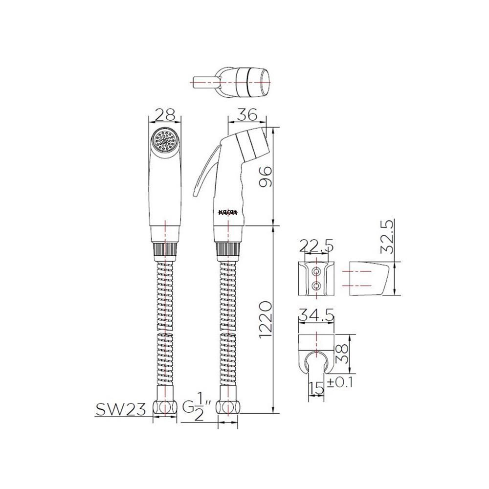 สายฉีดชำระครบชุด KARAT FAUCET BW01-50 สีโครม