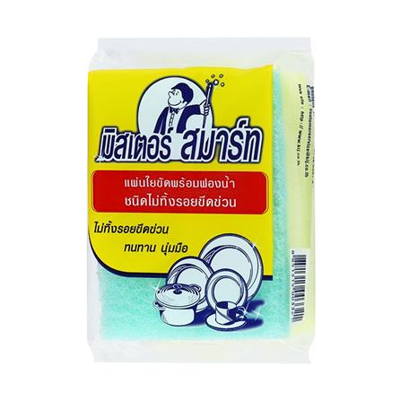 ฟองน้ำพร้อมใยขัด MR.SMART 3321-6 3x4 นิ้ว_0