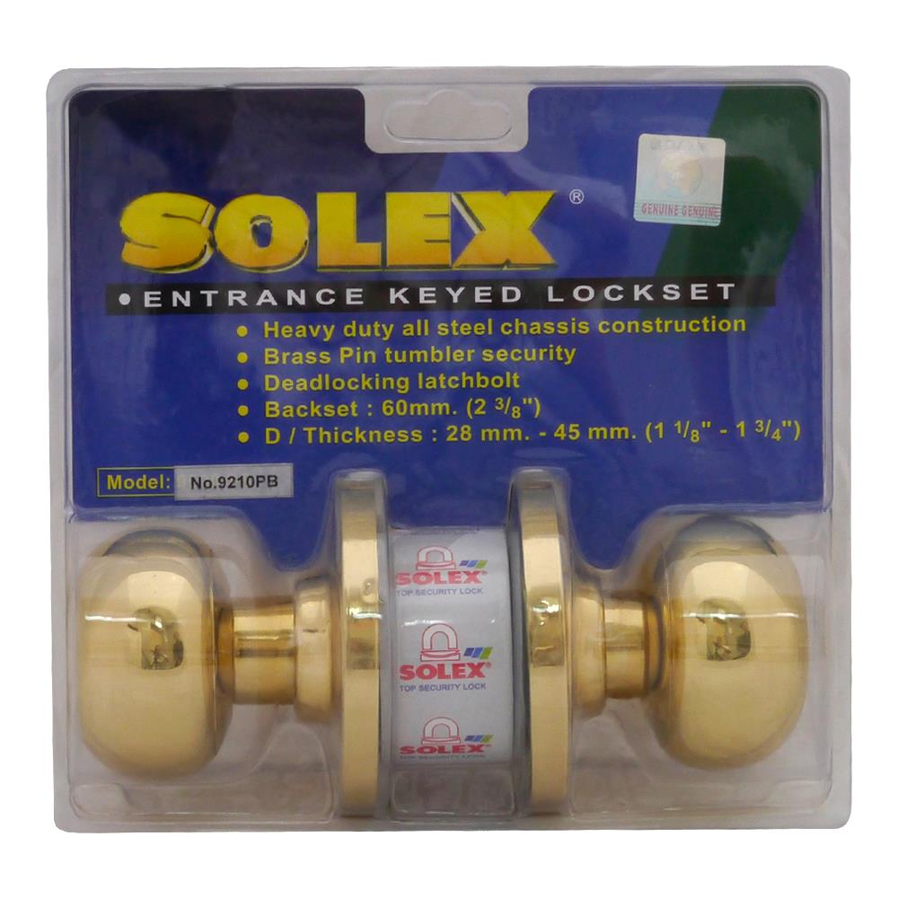 ลูกบิดทั่วไป SOLEX 9210 PB หัวจัน สีทองเหลืองรมดำ