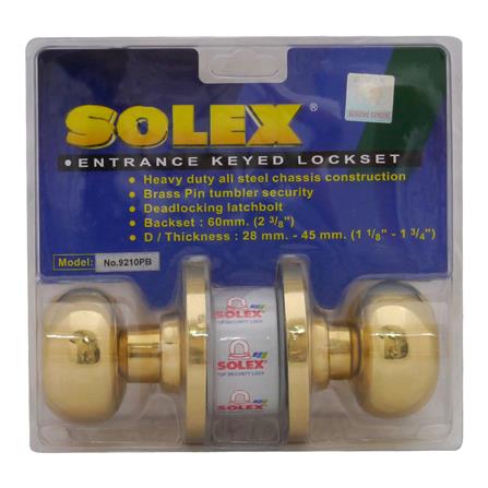 ลูกบิดทั่วไป SOLEX 9210 PB หัวจัน สีทองเหลืองรมดำ_0