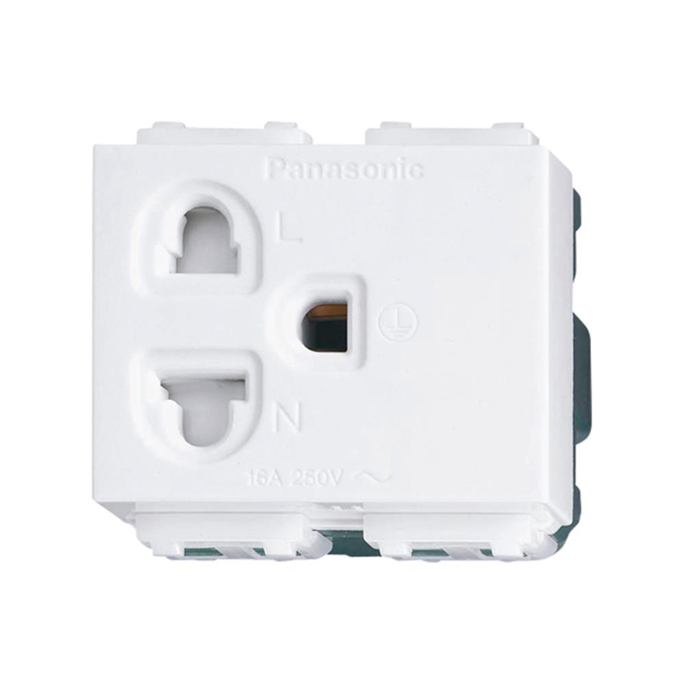 เต้ารับเดี่ยว 3 ขา มีม่านนิรภัย PANASONIC WEG1181K สีขาว