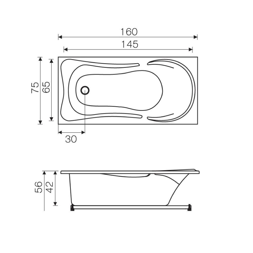 อ่างอาบน้ำ I-SPA BD-MUN001 160 ซม. สีขาว