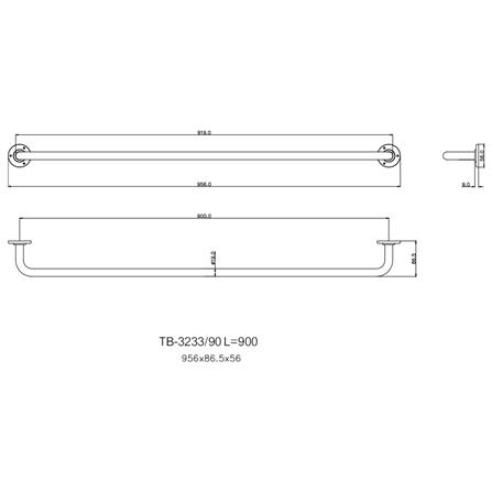 ราวแขวนผ้า 90 ซม. WS TB-3233-90 สเตนเลส_1