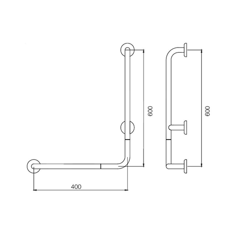 ราวมือจับกันลื่น ตัว L WS GB-3327-BLR