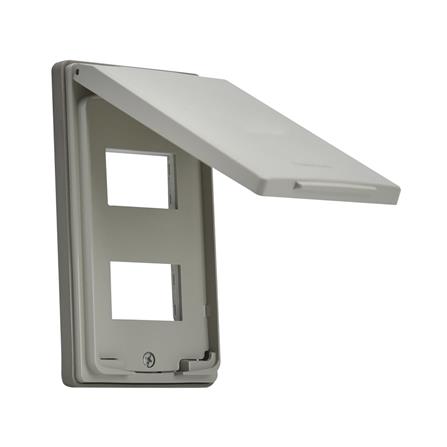 หน้ากากกันน้ำ PANASONIC 2 ช่อง WEG7902 สีเทา_0