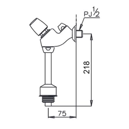 ฟลัชวาล์วโถชายท่อตรง COTTO CT474NP(HM) สีโครม_1