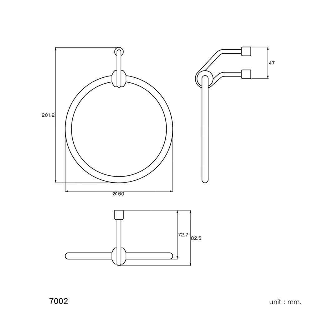 ห่วงแขวนผ้า WS 7002 สเตนเลส