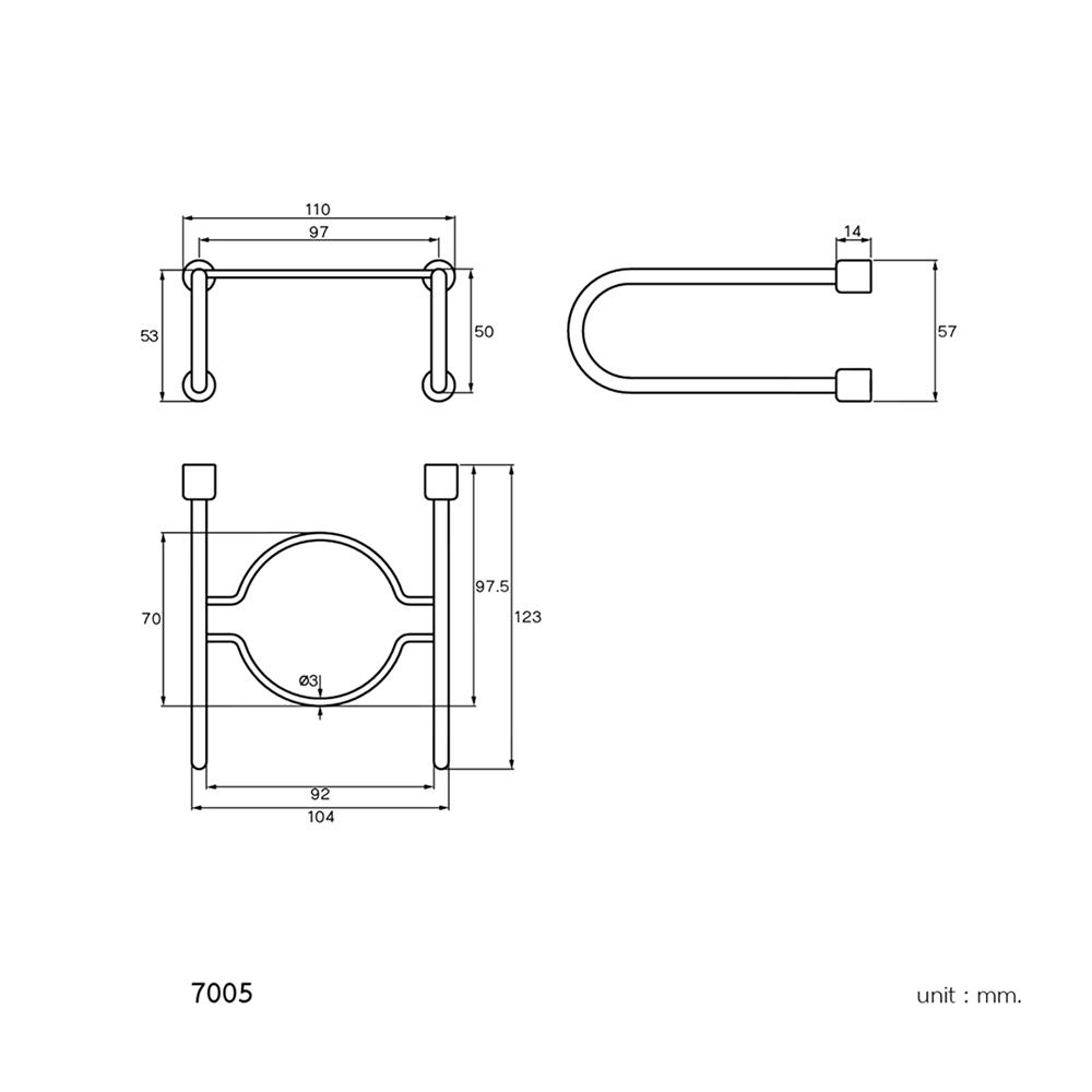 ที่ใส่แปรงสีฟันพร้อมแก้ว WS 7005 สเตนเลส