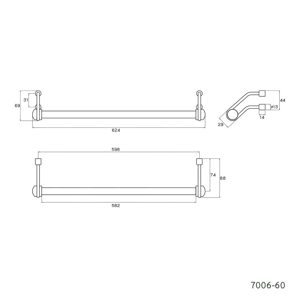 ราวแขวนผ้า WS 7006-60 60 ซม. สเตนเลส