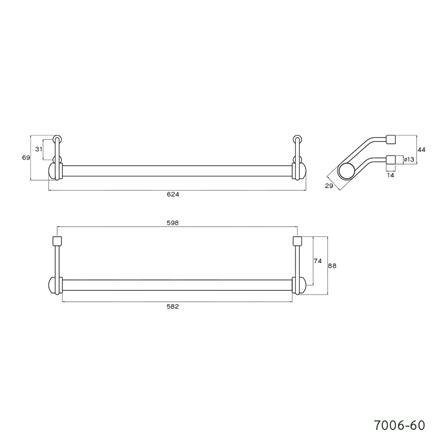 ราวแขวนผ้า WS 7006-60 60 ซม. สเตนเลส_1