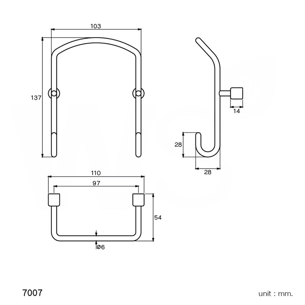 ขอแขวนผ้า WS 7007 สเตนเลส