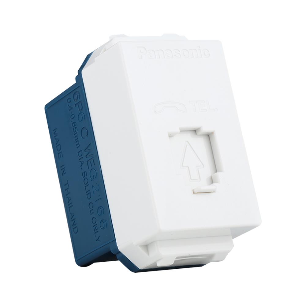 เต้ารับโทรศัพท์ PANASONIC 6P/6C WEG2166 สีขาว