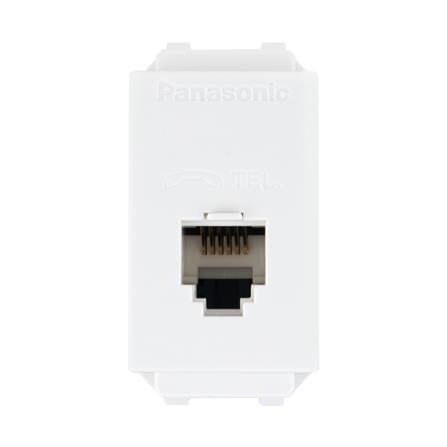 เต้ารับโทรศัพท์ PANASONIC 6P/6C WEG2166 สีขาว