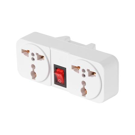 ปลั๊กแปลง 2 ขาแบน TOSHINO TW-2 สีขาว_0