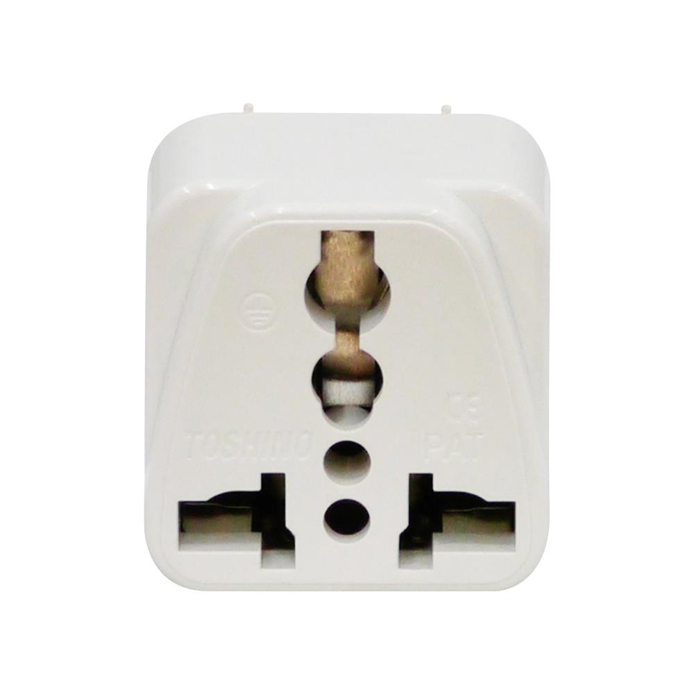 ปลั๊กแปลง 2 ขากลม TOSHINO PS-18A สีขาว