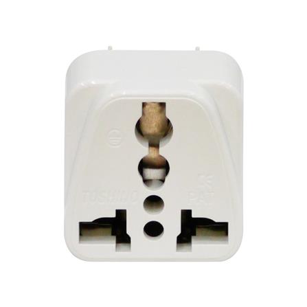 ปลั๊กแปลง 2 ขากลม TOSHINO PS-18A สีขาว