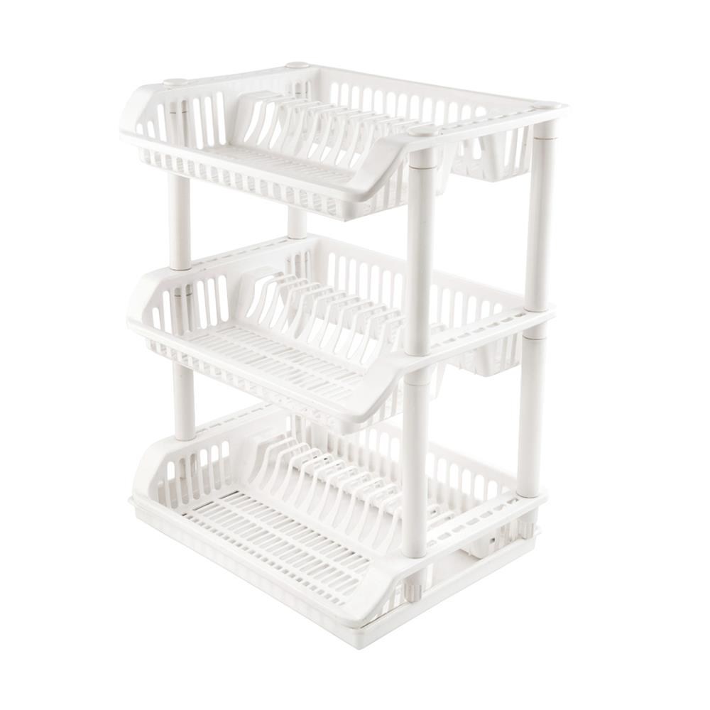 ชั้นคว่ำจานพลาสติก 3 ชั้น CSP 249-3 สีขาว