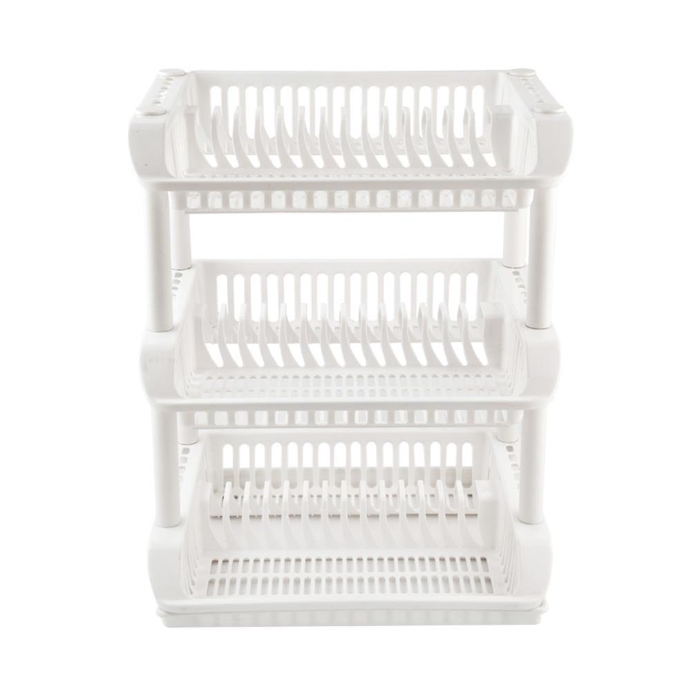 ชั้นคว่ำจานพลาสติก 3 ชั้น CSP 249-3 สีขาว