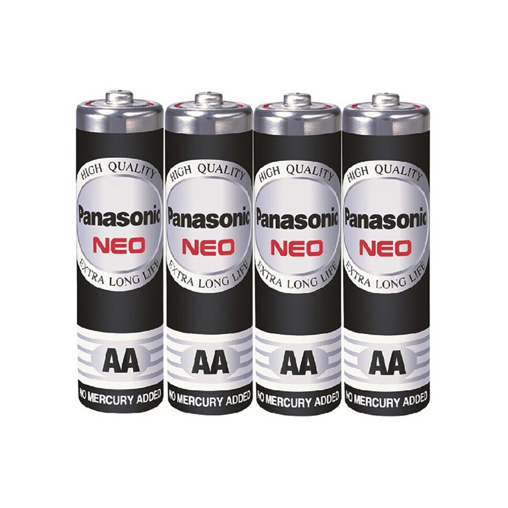 ถ่านธรรมดา PANASONIC AA R6NT แพ๊ค 4 ก้อน สีดำ