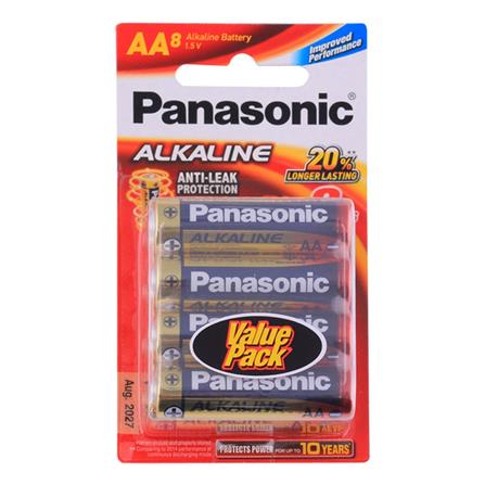 ถ่านอัลคาไลน์ PANASONIC AA LR6T แพ็ก 8 ก้อน