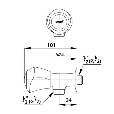 วาล์วฝักบัว 1 ทาง COTTO CT190C11(HM)_1