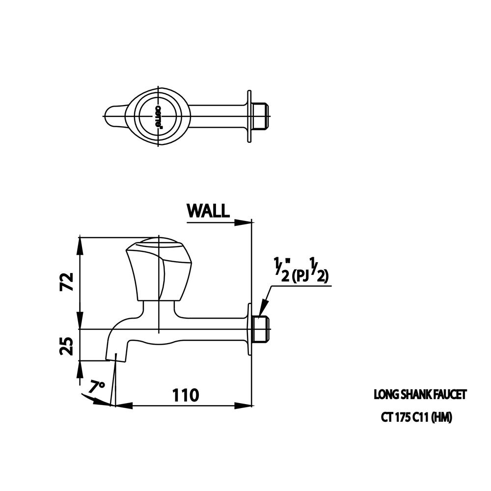 ก๊อกล้างพื้น 1 ทาง COTTO CT175C11(HM)