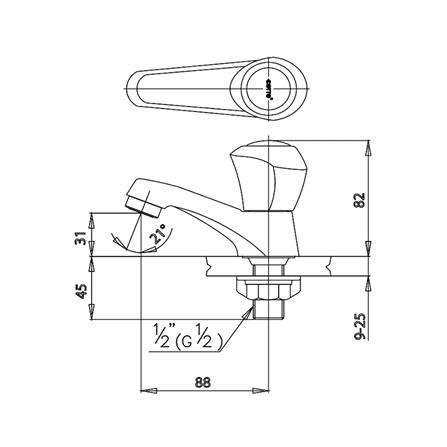ก๊อกอ่างล้างหน้าเดี่ยว COTTO CT160C11(HM)_2