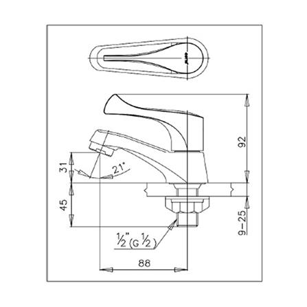 ก๊อกอ่างล้างหน้าเดี่ยว COTTO CT160C10(HM)_1