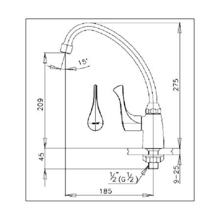 ก๊อกซิงค์เดี่ยวเคาน์เตอร์ COTTO CT130C10(HM)_1