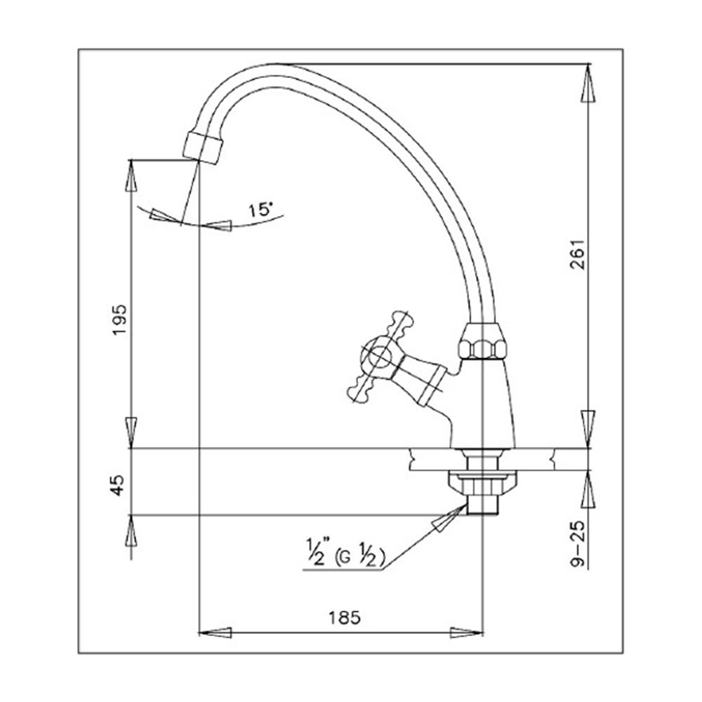 ก๊อกซิงค์เดี่ยวเคาน์เตอร์ COTTO CT150C15(HM)