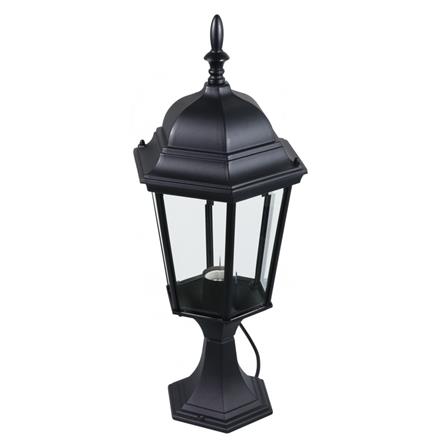 ไฟหัวเสา LANEX BDR220/B-E27 โลหะ/แก้ว คลาสสิก สีดำ_1