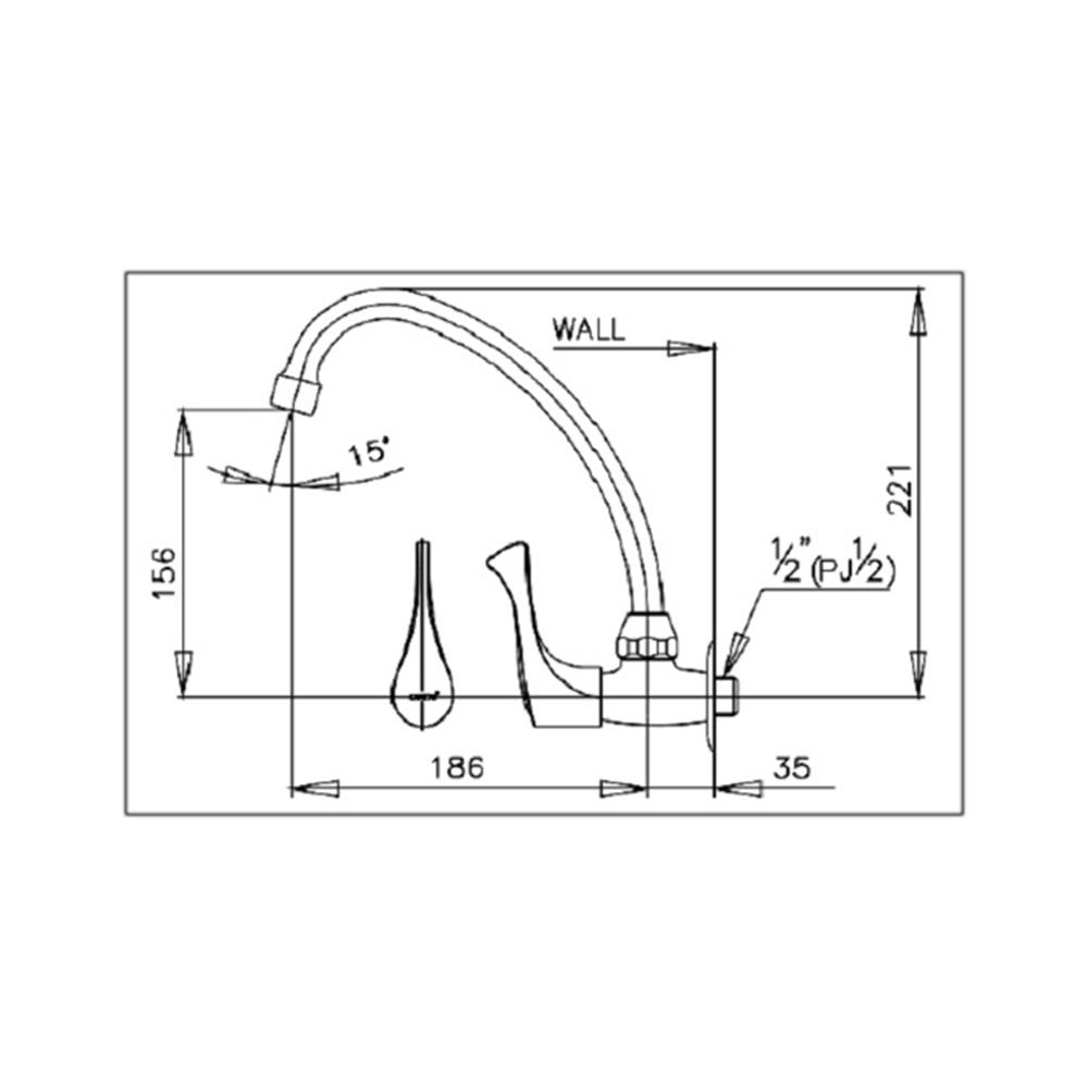 ก๊อกซิงค์เดี่ยวติดผนัง COTTO CT134C10(HM)