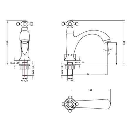 ก๊อกอ่างล้างหน้าเดี่ยว KARAT SW10-50 สีโครม_1